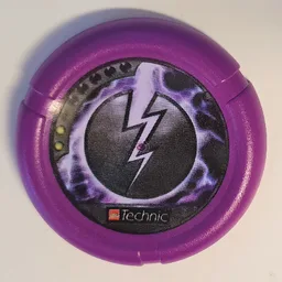 Large Figure Throwing Disk, Electro / Energy, 2 Pips, Lightning Logo Print / Purple