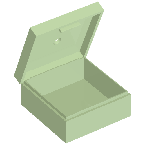 Lego Box 3.5 x 3.5 x 1.3 with Hinged Lid / Light Green
