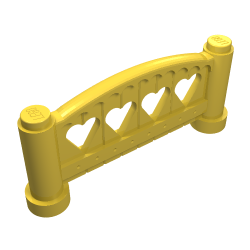 Lego Fabuland Fence 1 x 6 x 2 Rounded / Yellow