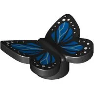 Insect, Butterfly with Dark Blue Wings, White Spots Print / Black