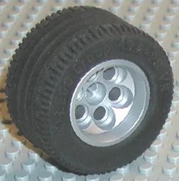 Wheel 36.8mm D. x 26mm VR with Axle Hole with Black Tire 49.6 x 28 VR (6595 / 6594) / Metallic Silver