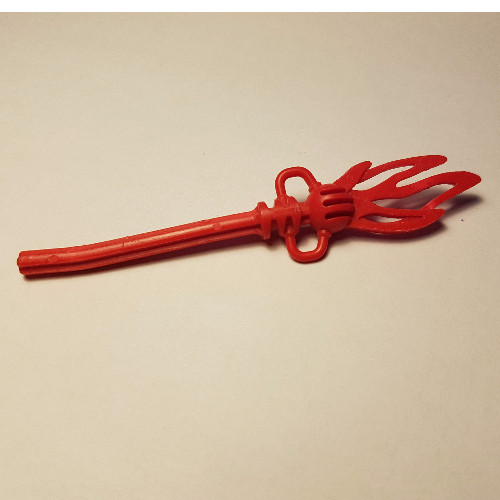 Lego Large Figure Weapon Staff, Long Axle, Flame 1 x 12 / Red