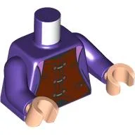 Torso, Jacket, Reddish brown Tunic, Clasps Print, Dark Purple Arms, Light Nougat Hands / Dark Purple