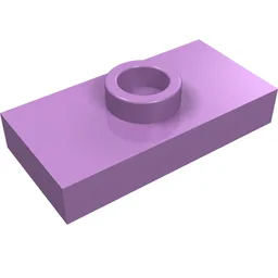 Plate Special 1 x 2 with 1 Stud with Groove and Inside Stud Holder (Jumper) / Medium Lavender