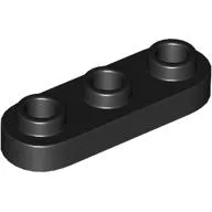 Plate Special 1 x 3 Rounded with 3 Open Studs / Black