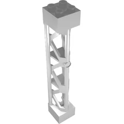 Support 2 x 2 x 10 Girder Triangular Vertical - Type 4 - 3 Posts, 3 Sections / White