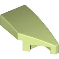 Brick Wedged, Curved 2 x 1 with Stud Notch Right / Yellowish Green