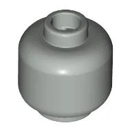 Minifig Head [Plain] [Blocked Open Stud] / Light Gray