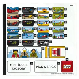 Sticker Sheet 1 for Set 40574-1 / [No Color/Any Color]