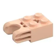 Technic Brick Special 2 x 2 with Ball Socket Wide and Axle Hole, No Arm Holes / Light Nougat