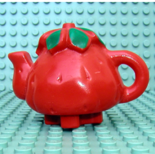 Lego Duplo Coffeepot / Teapot, Strawberry Print / Red
