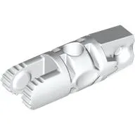 Hinge Cylinder 1 x 3 Locking with 1 Finger and 2 Fingers On Ends, with Hole, 7 Teeth / White