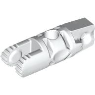 Lego Hinge Cylinder 1 x 3 Locking with 1 Finger and 2 Fingers On Ends, with Hole, 7 Teeth / White
