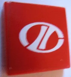 Tile 2 x 2 with White Stylized 'LT' Racing Logo Pattern (Sticker) - Set 8440