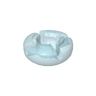 Lego Clikits Icon, Round 2 x 2 Small with Hole [Polished] / Trans-Very Lt Blue