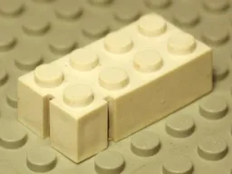 Brick 2 x 4 without Bottom Tubes, Slotted (with 2 slots, near corner right)
