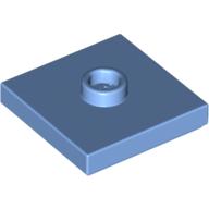 Lego Plate Special 2 x 2 with Groove and Center Stud (Jumper) / Medium Blue