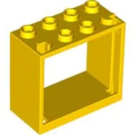 Window 2 x 4 x 3 Frame with Hollow Studs / Yellow