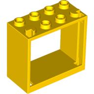 Lego Window 2 x 4 x 3 Frame with Hollow Studs / Yellow
