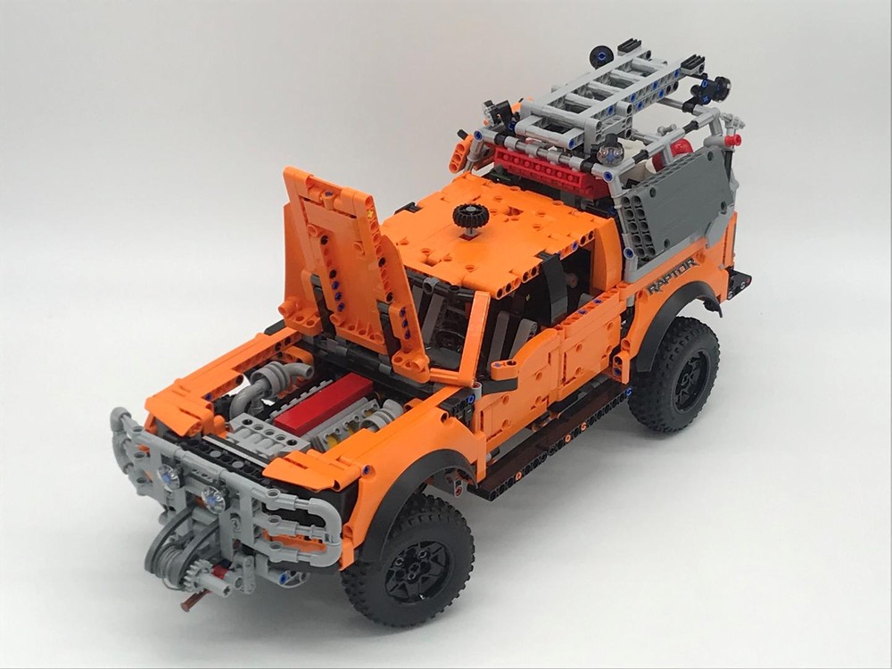 Lego 42126 Ford F-150 Raptor Mod Pack 2 - Bull Bar with Winch, Engine Upgrades, Bed Rack, Bed Cage with Tools