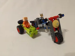 Motorcyc with a sidecar.