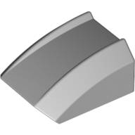 Lego Brick Curved 2 x 2 with Lip, No Studs / Light Bluish Gray