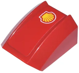 Slope, Curved 2 x 2 Lip with Shell Logo Pattern Model Right Side (Sticker) - Sets 8375 / 8654 / 8672 / 8673