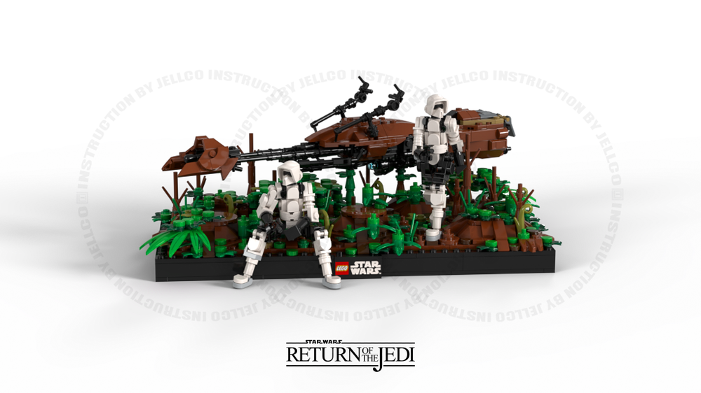 Lego Episode VI Diorama : Imperial 74-Z speeder bike & Scout troopers