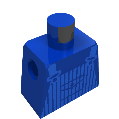 Lego Minifig Torso with Blue Striped Dungarees Print pocket