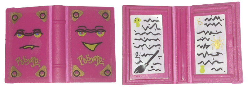 Lego Minifigure, Utensil Book 2 x 3 with Belville Faces and Spells Pattern (Stickers) - Sets 5804 / 5962 / Magenta