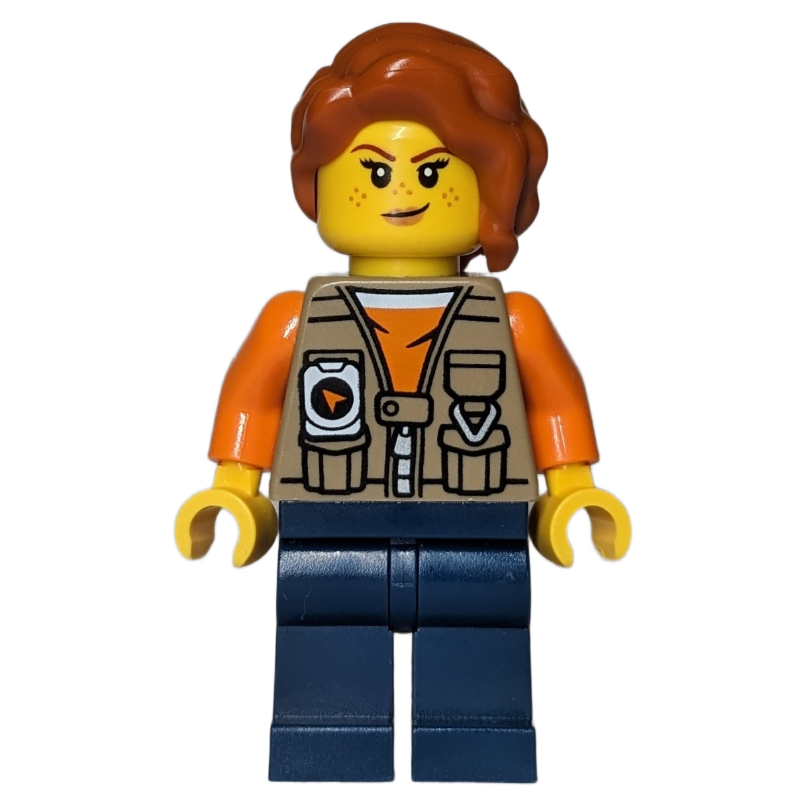 Lego Explorer, Tina Tarantula, Dark Tan Vest Jacket, Dark Blue Legs, Dark Orange Hair