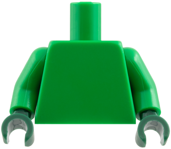 Lego Torso Plain / Green Arms / Dark Green Hands