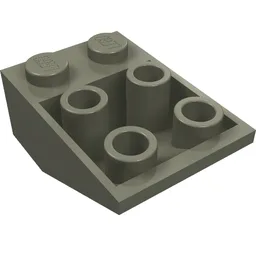 Brick Sloped Inverted 33° 3 x 2, No Connections between Studs, Ovoid Bottom Pin / Dark Gray