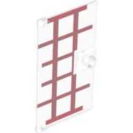 Lego Door 1 x 4 x 6 Smooth with Chamfered Handle Plinth with Dark Red Lines print