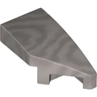 Brick Wedged, Curved 2 x 1 with Stud Notch Right / Metallic Silver