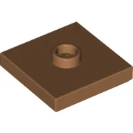 Plate Special 2 x 2 with Groove and Center Stud (Jumper) / Medium Nougat
