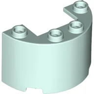 Cylinder Half 2 x 4 x 2 with 1 x 2 Cutout / Light Aqua