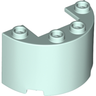 Lego Cylinder Half 2 x 4 x 2 with 1 x 2 Cutout / Light Aqua