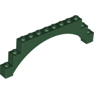 Lego Brick Arch 1 x 12 x 3 Raised Arch with 5 Cross Supports / Dark Green