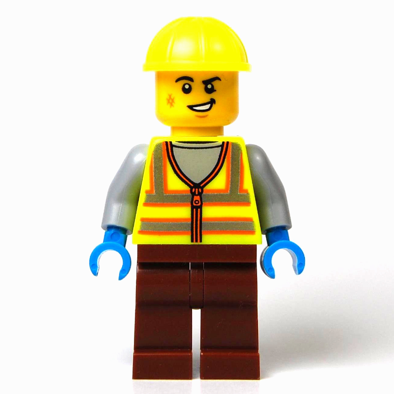 Lego Mechanic, Vibrant Yellow Safety Vest and Helmet