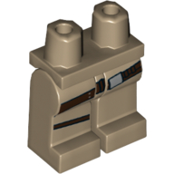 Lego Hips and Dark Tan Legs with Reddish Brown Low Belt with Silver Buckle Print / Dark Tan