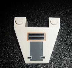 Lego Wedge 4 x 4 Taper without Stud Notches with SW Snowspeeder Vent Pattern (Sticker) - Set 7666