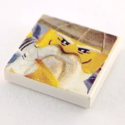 Tile 2 x 2 with Master Wu Face Print / White
