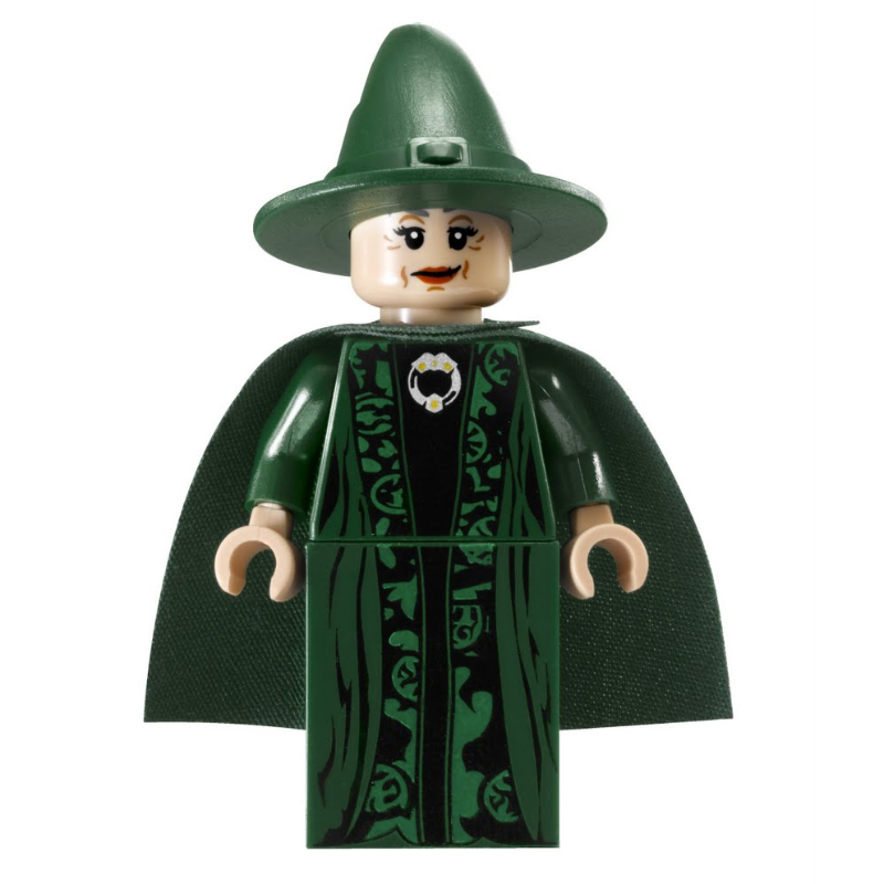 Lego Professor Minerva McGonagall, Dark Green Robes, Hat, and Cape