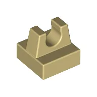 Tile Special 1 x 1 with Clip and Straight Tips / Tan