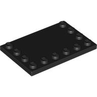 Lego Plate Special 4 x 6 with Studs on 3 Edges / Black