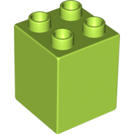 Lego Duplo Brick 2 x 2 x 2 / Lime