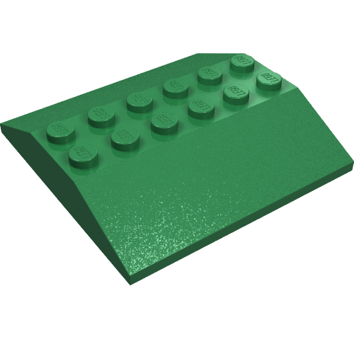 Lego Brick Sloped 33° 6 x 6 Double (Train Roof) / Green