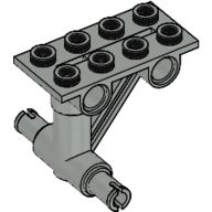 Lego Plate Special 2 x 4 Thin 4 Holes, Struts and 2 Pins [Undercarriage] / Light Gray
