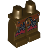 Lego Hips and Dark Brown Legs with Leather Armour Print [Uruk-Hai] / Dark Brown